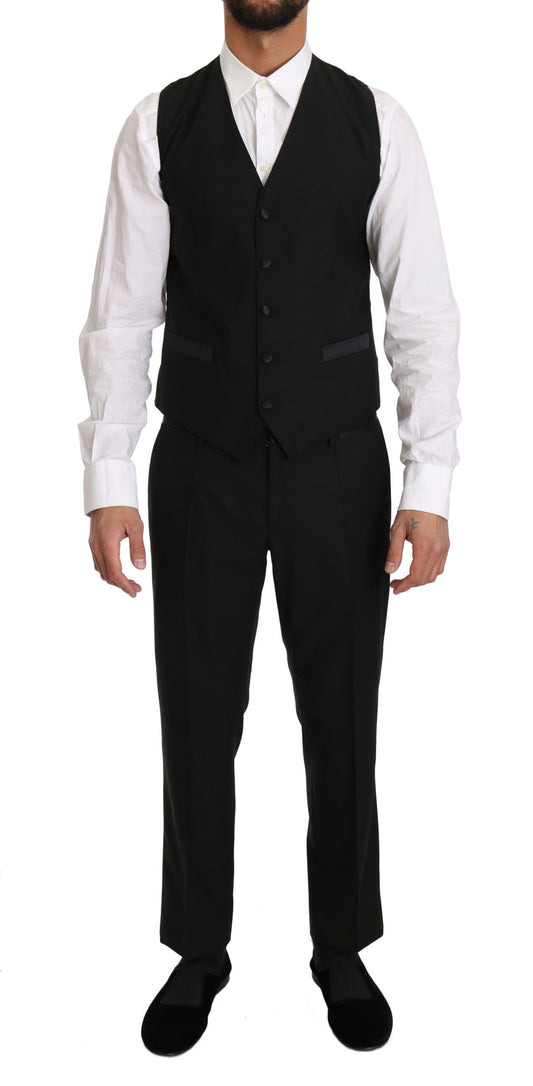 Dolce & Gabbana Sleek Black Slim Fit Formal Vest IT48 / M