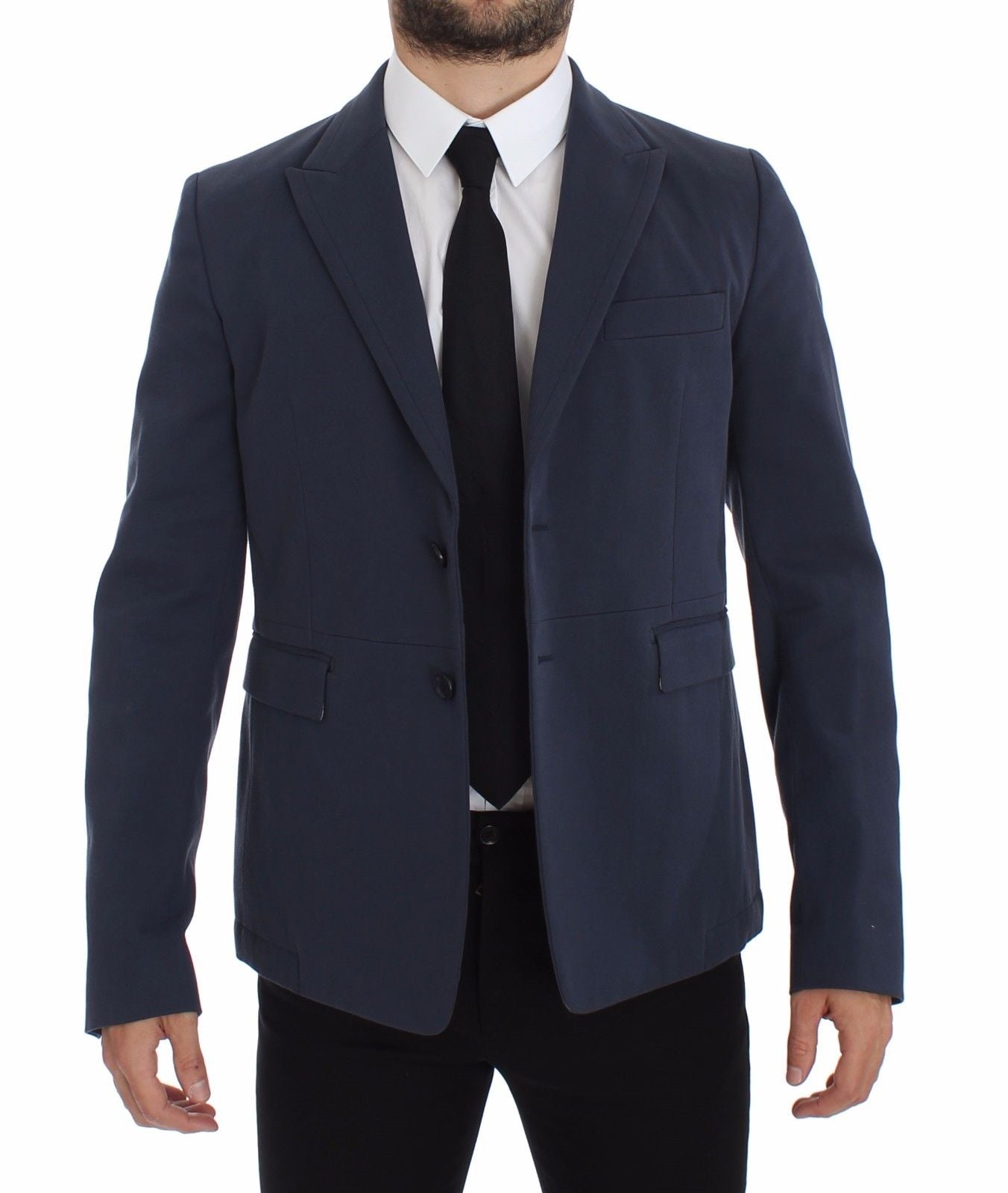 Dolce & Gabbana Elegant Blue Cotton Stretch Blazer Jacket IT48 / M